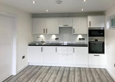 interior of a garden living annexe kitchen area