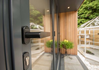 granny annexe in garden close up of doors