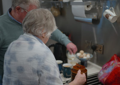 kitchen with people - granny annexe in garden